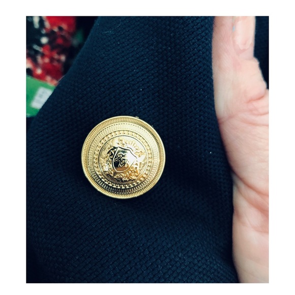 BRITISH!🇬🇧Zara Basic Collection Double Breasted Navy Blazer w/Gold Buttons🧥 - Picture 9 of 10
